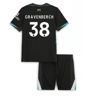 Liverpool Ryan Gravenberch #38 Segunda Equipación Niños 2024-25 Manga Corta (+ Pantalones cortos)